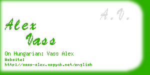 alex vass business card